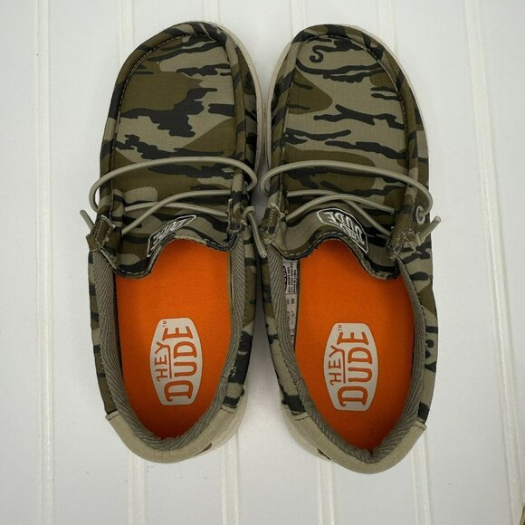 Hey Dude Youth Wally Mossy Oak Camo Shoes Size 1 YT1, EU 33, UK 1 - Picture 5 of 7